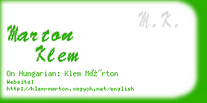 marton klem business card